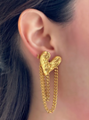 Aretes de Corazón con Cadena