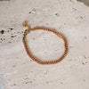 Pulsera Doble Cuentas Doradas y Circonias Rosas