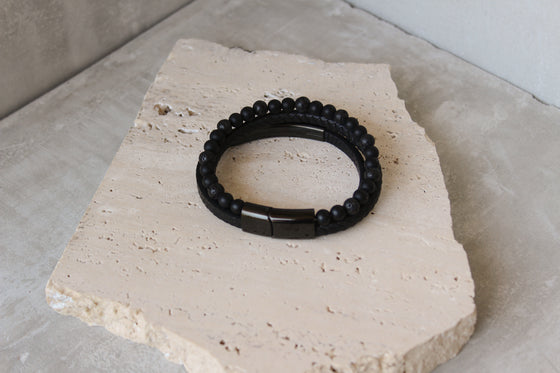 Pulsera Triple Negra Irregular
