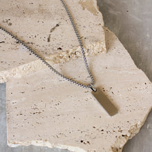 Collar Colgante Rectangular Plano Plateado