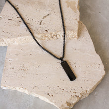  Collar Colgante Rectangular Plano Negro
