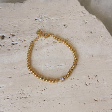  Pulsera Cuentas Doradas y Circonia