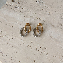  Aretes Doble Aro dos Tonos