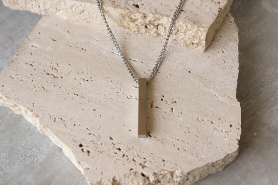 Collar Colgante Rectangular Plateado