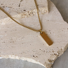  Collar Colgante Rectangular Plano Dorado