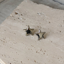  Aretes Estrella Chunky Plateada