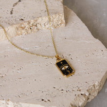  Collar Medalla Rectangular Evil Eye Negro