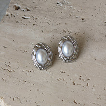 Aretes Vintage Perla Plateados