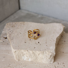  Anillo Triple Starmoon y Piedra Natural
