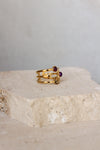 Anillo Triple Starmoon y Piedra Natural
