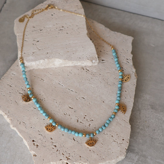 Collar Evil Eyes y Piedras Azules
