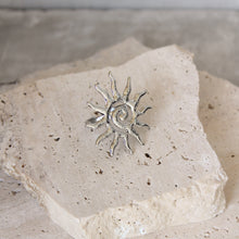  Anillo Sol Espiral Plateado