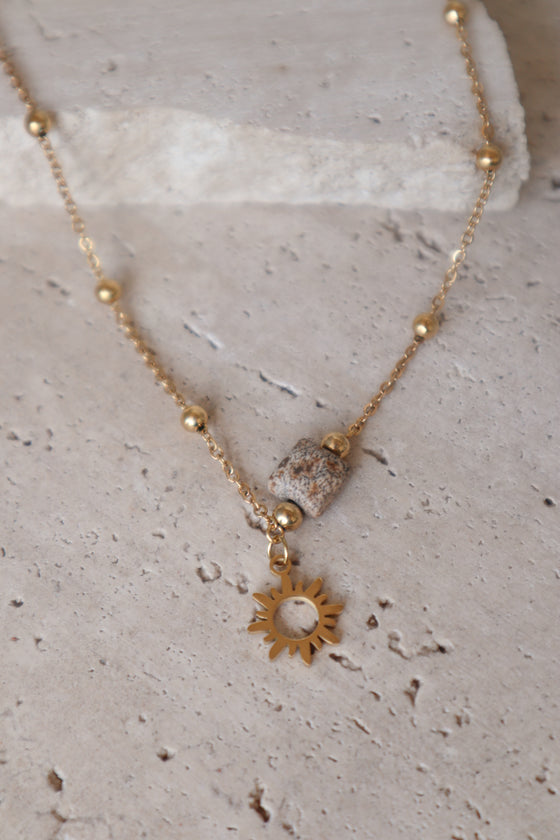 Collar Sol y Piedra Natural