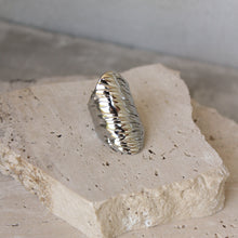  Anillo Grande Textura Plateado