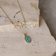  Collar Medalla Ovalada Starmoon Celeste