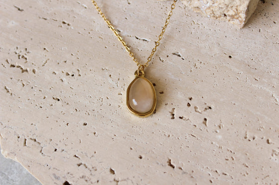 Collar Colgante Piedra Rosa Natural