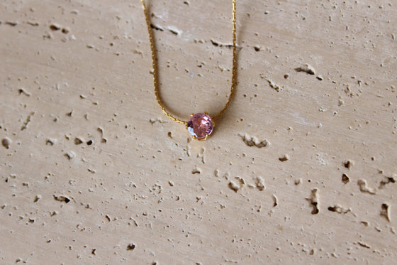 Collar Delicado Circonia Rosa