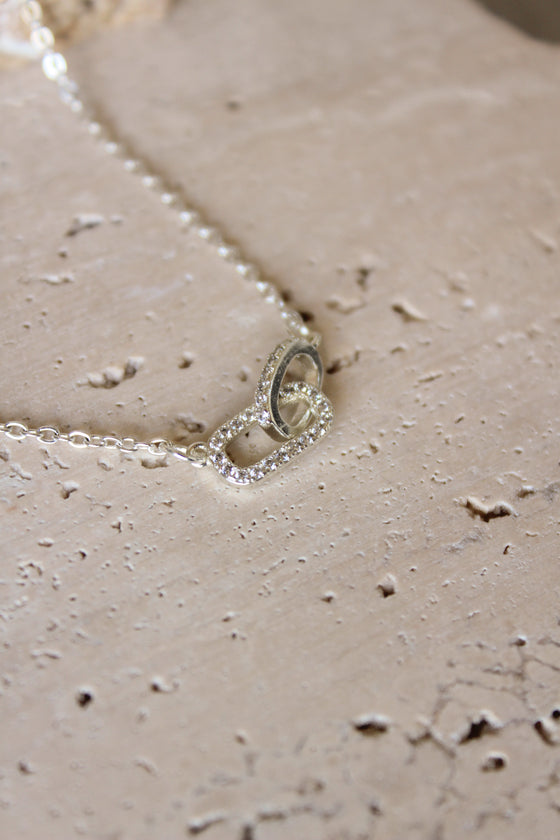 Collar Doble Clip Entrelazado Circonias
