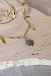 Collar Doble Sol Evil Eye y Rayo