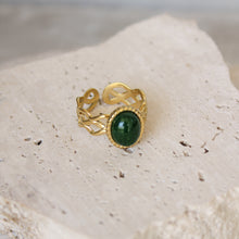  Anillo Irregular Piedra Natural Verde