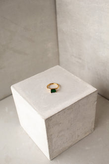  Anillo Cristal Rectangular Verde