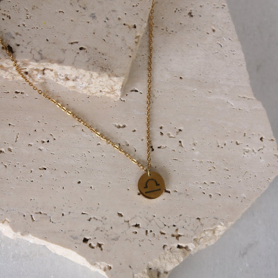 Collar Colgante Redondo Signo Zodiacal