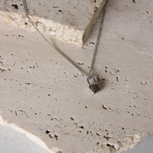  Collar Candado Plateado