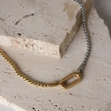  Collar Cadena Dos Tonos Con Hebilla