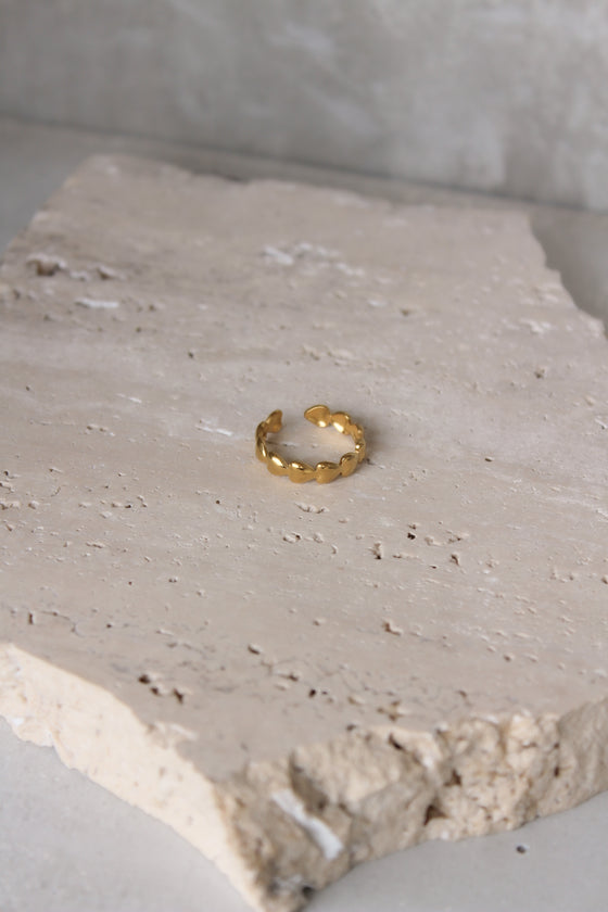 Anillo Corazones Dorado