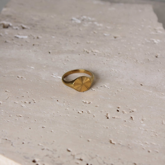 Anillo Delgado Circulo Texturizado