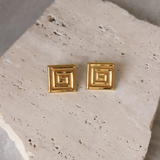Aretes Cuadrados Espiral