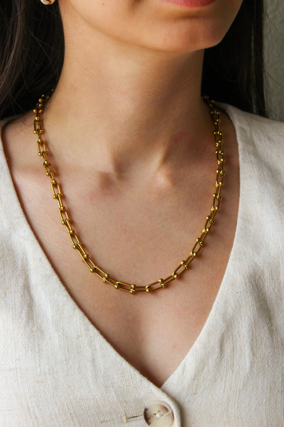 Collar Eslabones Irregulares Dorados