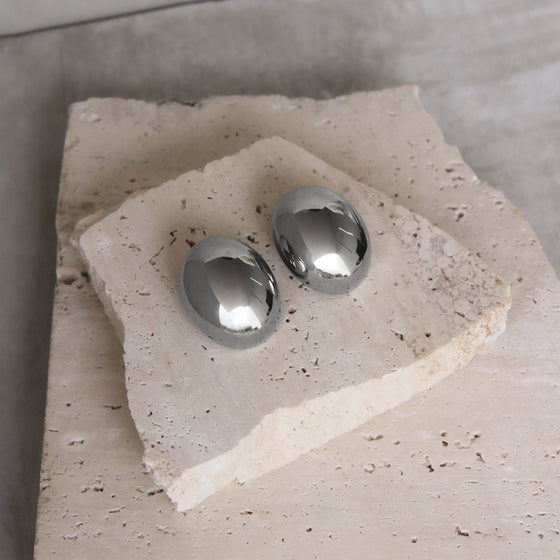 Aretes Redondos Chunky Plateados