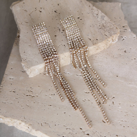 Aretes Largos Tiras de Circonias