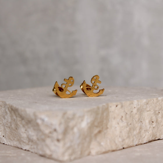 Aretes Ancla Dorados