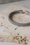 Pulsera Rigida Textura Plateada