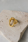 Anillo Hueco Ovalado Dorado