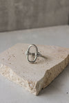 Anillo Hueco Ovalado Plateado