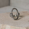 Anillo Hueco Ovalado Plateado