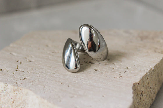 Anillo Entrelazado Chunky Plateado
