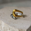 Anillo Irregular Doble Tono