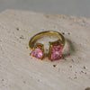 Anillo Dos Circonias Rosas