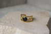 Anillo Triple Irregular Piedra Negra