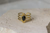 Anillo Triple Piedra Negra