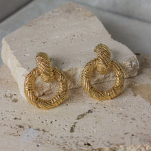  Aretes Eslabón Textura Dorados