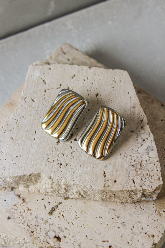 Aretes Irregulares Dos Tonos
