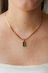 Collar Serpiente Circonia Verde