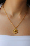 Collar Medalla Irregular Evil Eye