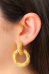 Aretes Eslabón Textura Dorados