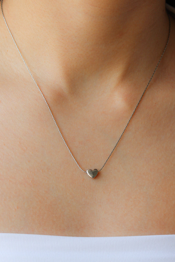 Collar Corazón Plateado